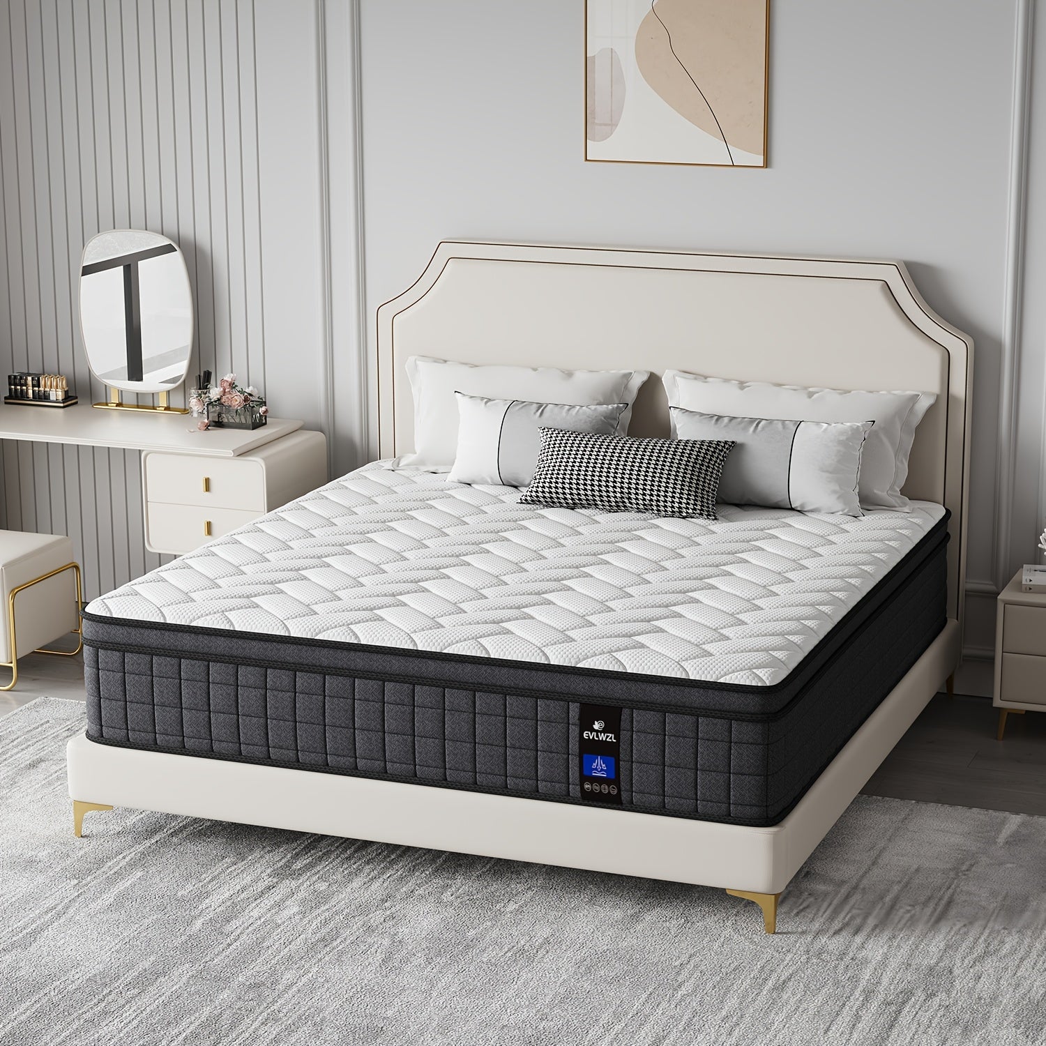 10INCH/12INCH - Twin/Queen/King Size Mattress, Premium High Quality Deep Sleep Firm Mattress Extra Lumbar Support, Memory Foam Hybrid Euro Top Luxury Mattress, Individually Wrapped Pocket Coils And Motion Isolation - Home surplus Home surplus 19480;83619269