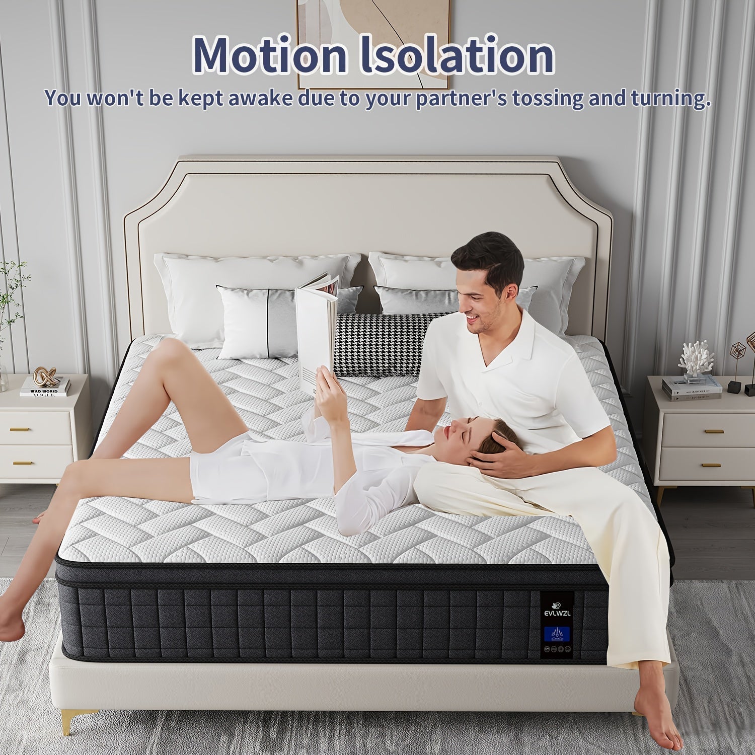 10INCH/12INCH - Twin/Queen/King Size Mattress, Premium High Quality Deep Sleep Firm Mattress Extra Lumbar Support, Memory Foam Hybrid Euro Top Luxury Mattress, Individually Wrapped Pocket Coils And Motion Isolation - Home surplus Home surplus 19480;83619269