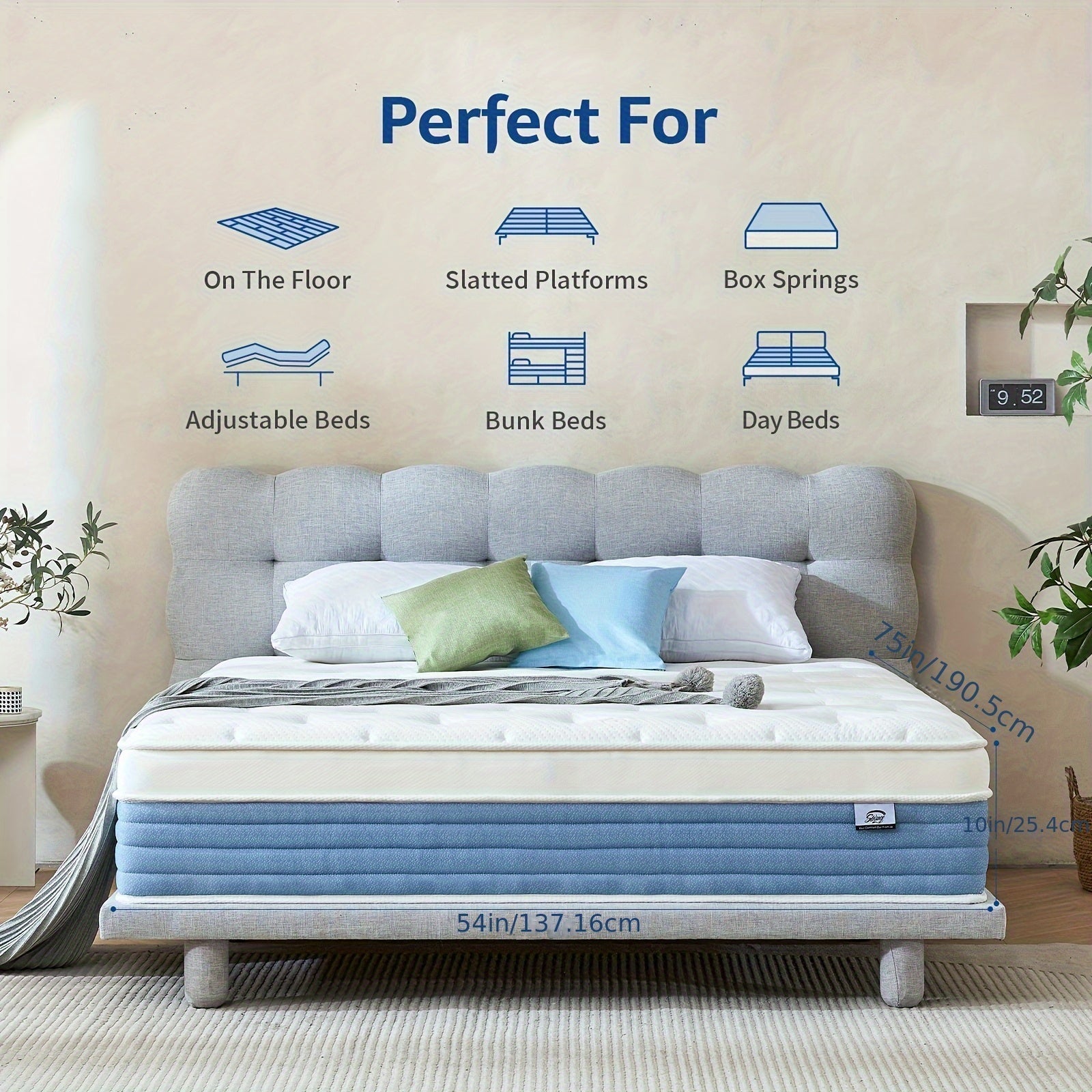 14 - inch QUEEN/KING SIZE mattress, hybrid memory foam full - size mattress - medium firmness, suitable for motion isolation, edge support, pressure relief - bed in a box - Home surplus Home surplus 19052;98969139