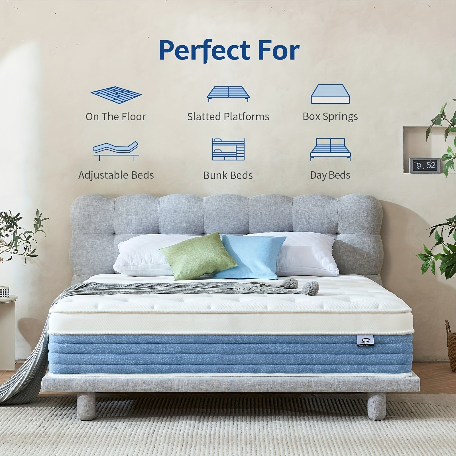 14 - inch QUEEN/KING SIZE mattress, hybrid memory foam full - size mattress - medium firmness, suitable for motion isolation, edge support, pressure relief - bed in a box - Home surplus Home surplus 19052;98969139