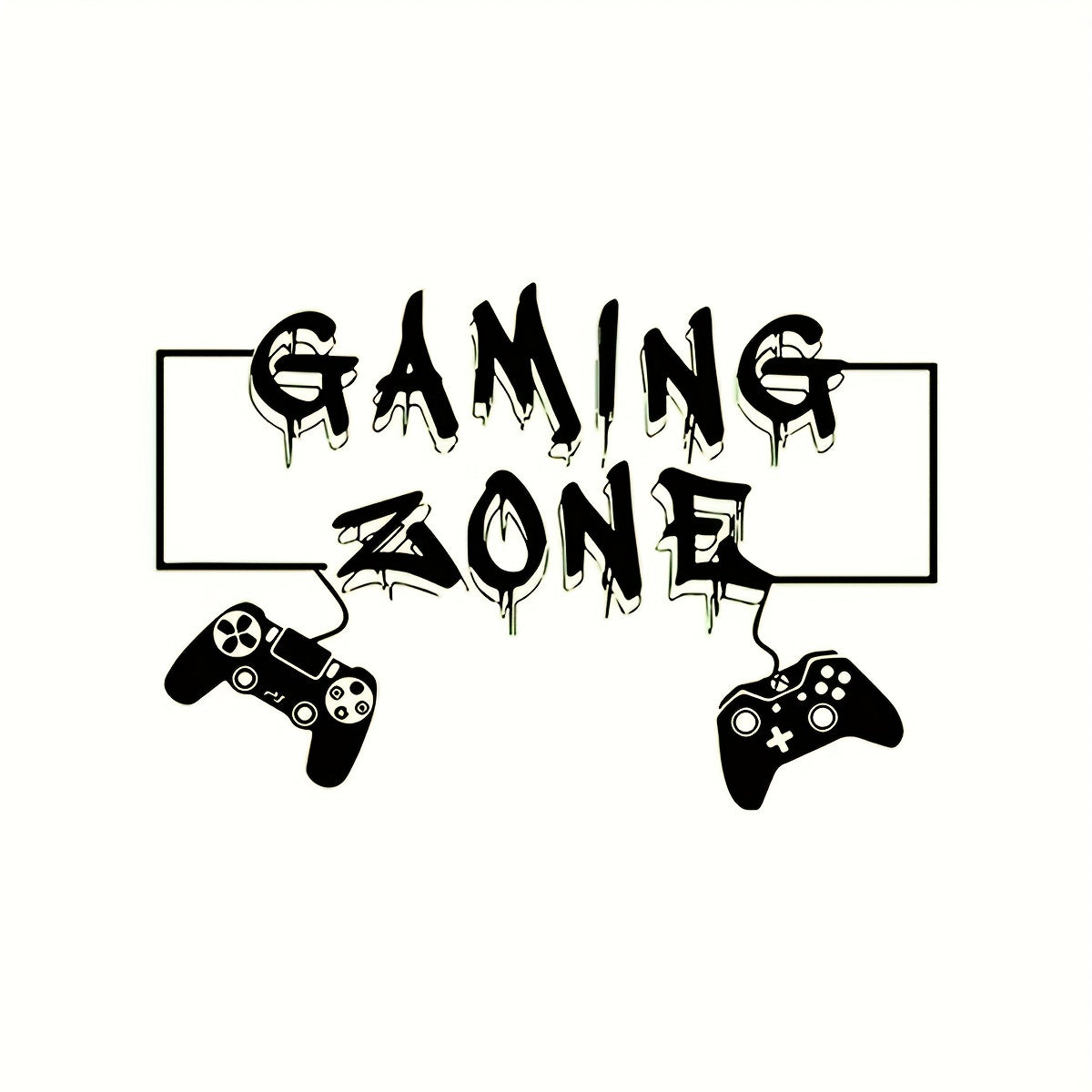 1pc Glow-in-the-Dark Game Controller Wall Decal - Creative Self-Adhesive PVC Sticker for Bedroom & Living Room Decor, English, Fluorescent