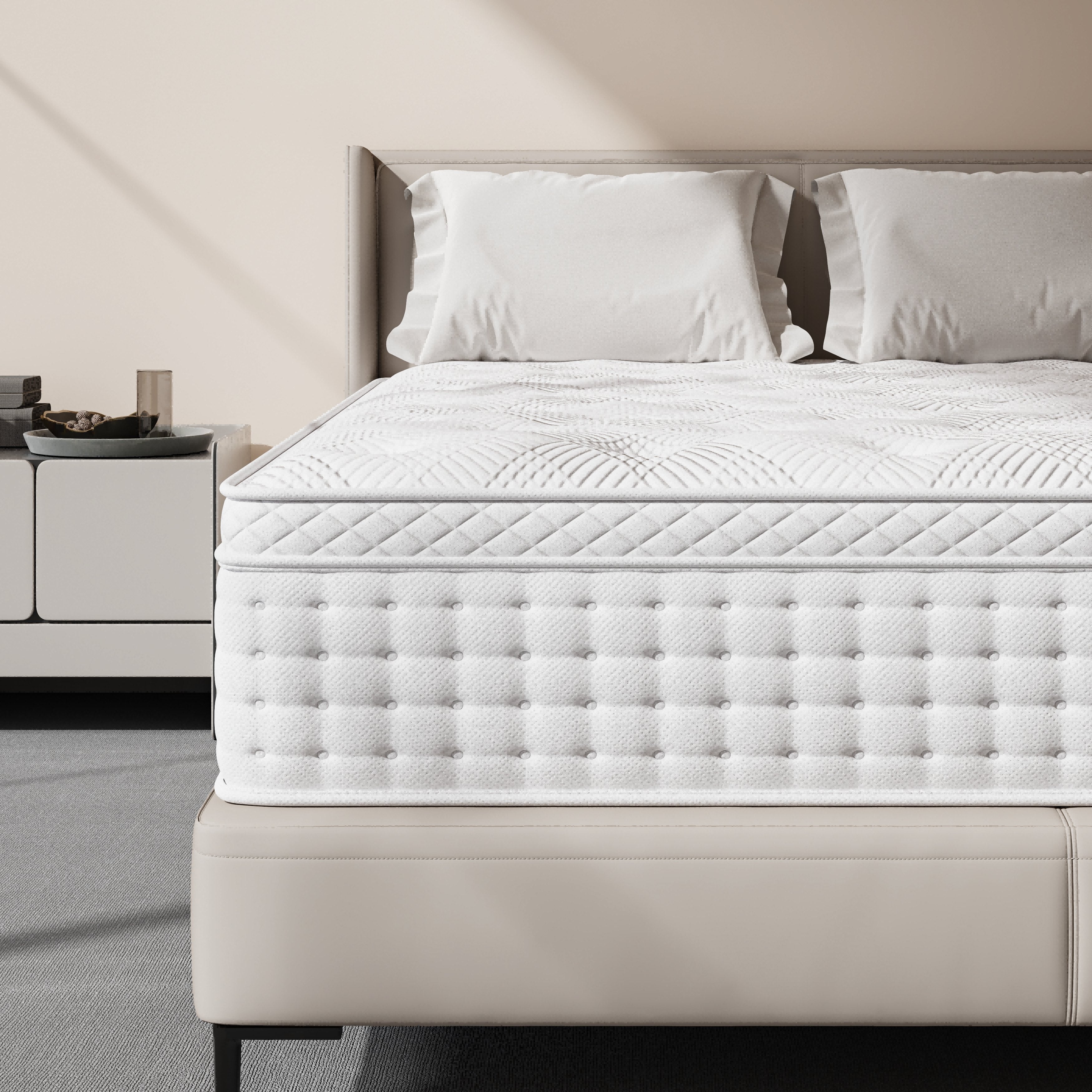 Assembled In USA - Twin/Queen/King Size Mattress, Premium High Quality Deep Sleep Firm Mattress Extra Lumbar Support, Memory Foam Hybrid Euro Top Luxury Mattress, Individually Wrapped Pocket Coils And Motion Isolation - Home surplus Home surplus 19480;83619269