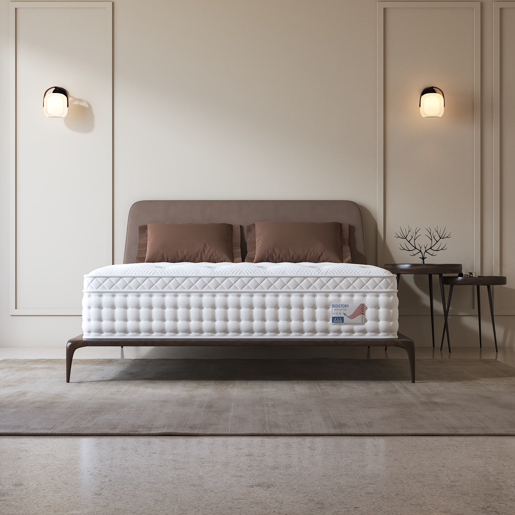 Assembled In USA - Twin/Queen/King Size Mattress, Premium High Quality Deep Sleep Firm Mattress Extra Lumbar Support, Memory Foam Hybrid Euro Top Luxury Mattress, Individually Wrapped Pocket Coils And Motion Isolation - Home surplus Home surplus 19480;83619269
