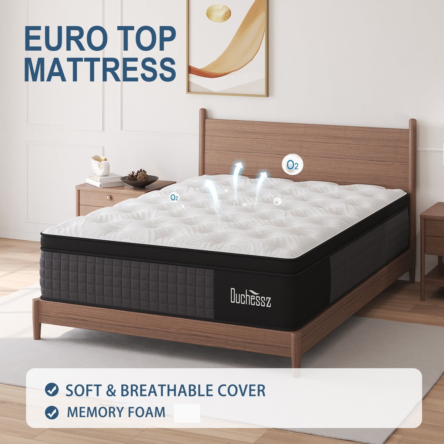 Duchess 10"12"14" Twin Full Queen King Size Mattress In A Box Hybrid Pocket Spring Gel Memory Foam, Motion Isolation Medium Firm - Home surplus Home surplus 132009081;69629