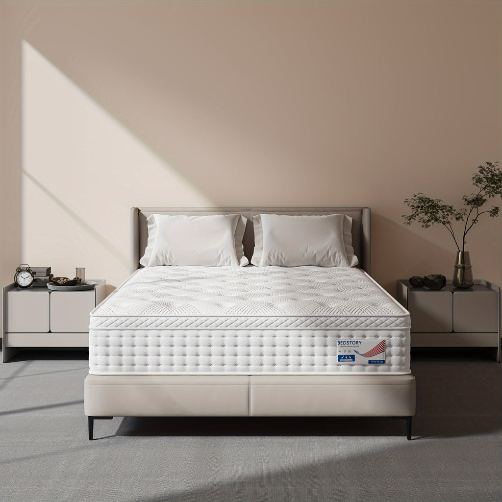 Assembled In USA -Twin/Queen/King Size Mattress, Premium High Quality Deep Sleep Firm Mattress Extra Lumbar Support, Memory Foam Hybrid Euro Top Luxury Mattress, Individually Wrapped Pocket Coils And Motion Isolation Home surplus