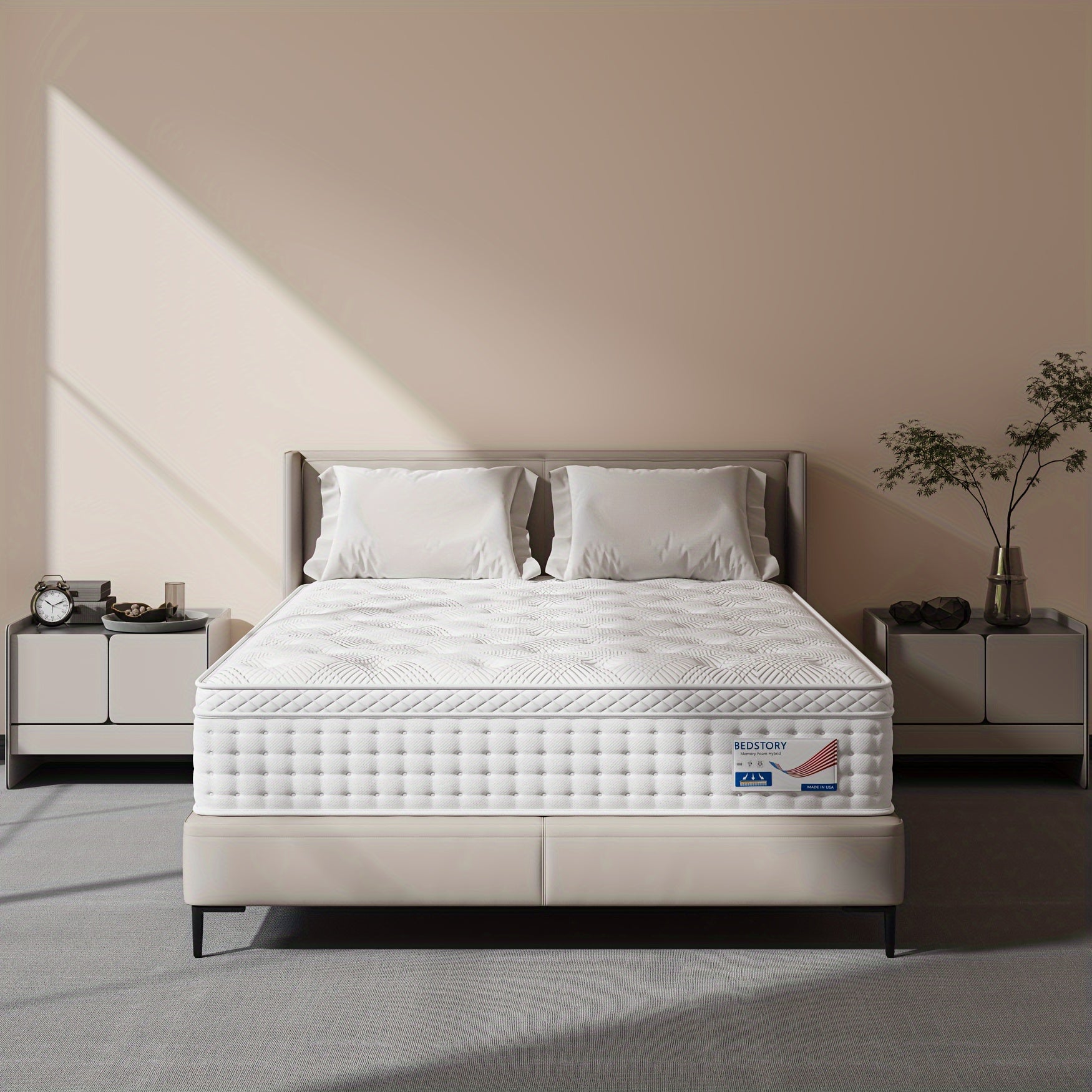 Assembled In USA -Twin/Queen/King Size Mattress, Premium High Quality Deep Sleep Firm Mattress Extra Lumbar Support, Memory Foam Hybrid Euro Top Luxury Mattress, Individually Wrapped Pocket Coils And Motion Isolation Home surplus