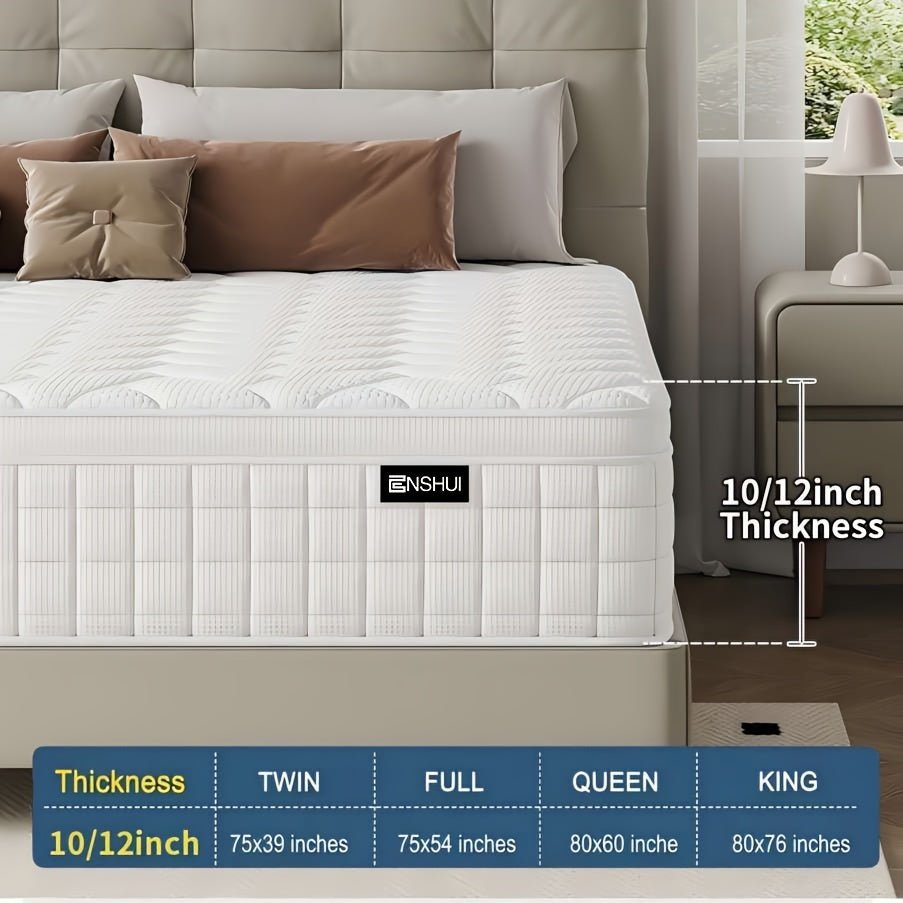 Full Size Mattress, 10/12 Inch Boxed Twin, Full, Queen, King, Size Mattress, Hybrid Memory Foam Spring Full Size Mattress, Soft Comfort Mattress - Home surplus Home surplus 31513649;8185288