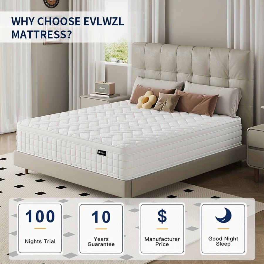 Full Size Mattress, 10/12 Inch Boxed Twin, Full, Queen, King, Size Mattress, Hybrid Memory Foam Spring Full Size Mattress, Soft Comfort Mattress - Home surplus Home surplus 31513649;8185288
