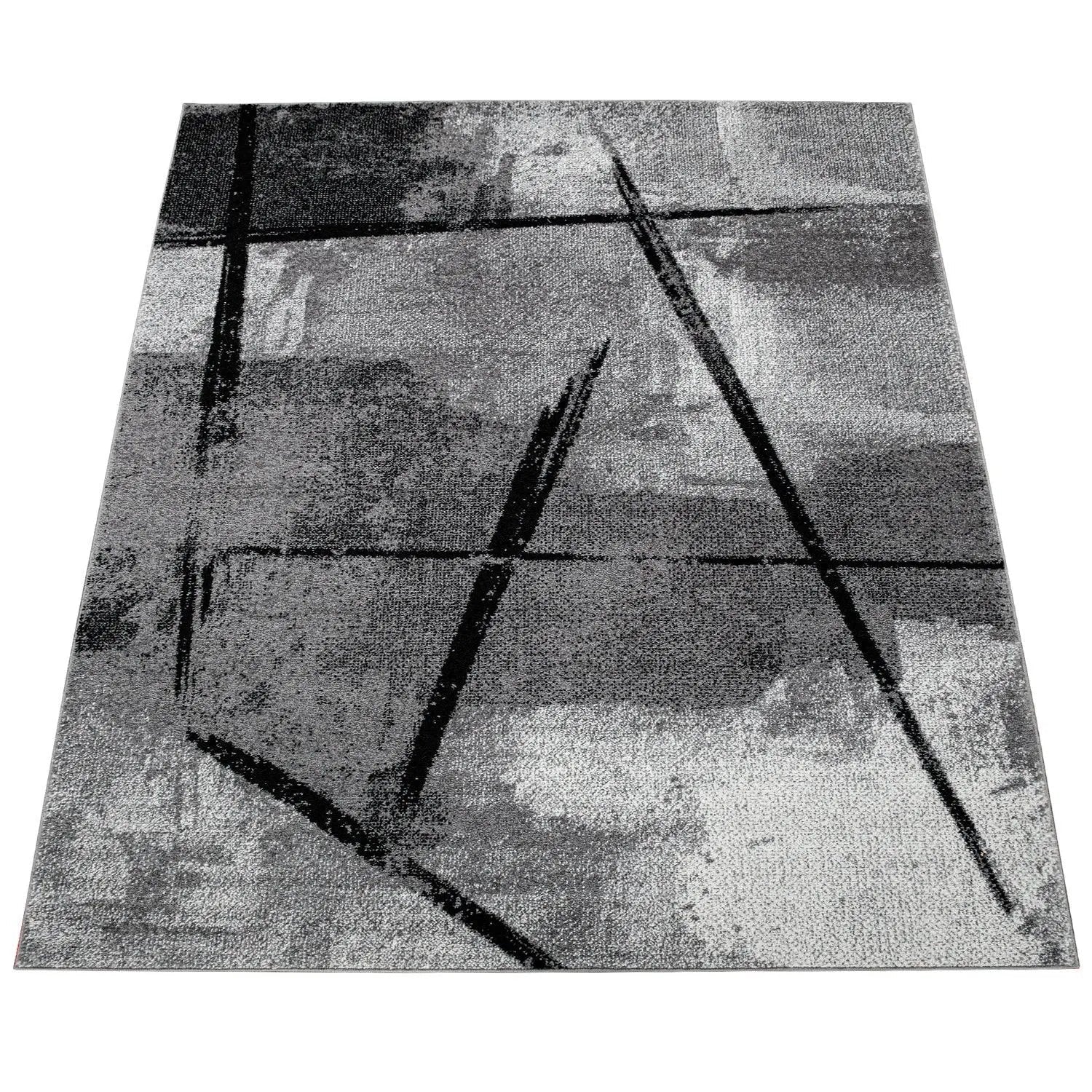 Grey Black Area Rug Mondial with Abstract Paint Effect - Home surplus Home surplus10-14-8-9|2