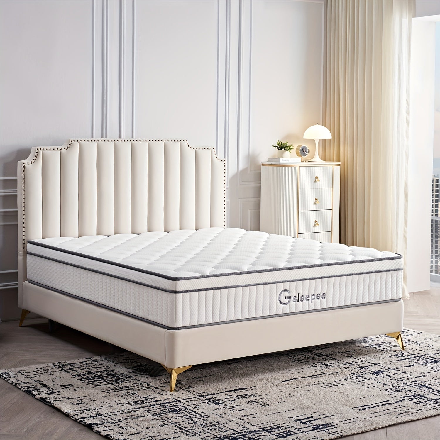 Gsleepee Full/Queen/King Size Mattress, 10inch/12inch Gel Memory Foam Topper Mattress, Individually Inner Spring Hybrid Mattresses, Medium Firm In A Box. - Home surplus Home surplus 72100455