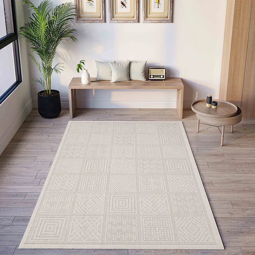 Katia White Machine Woven Rug - Home surplus Home surplusKatia_Beyaz