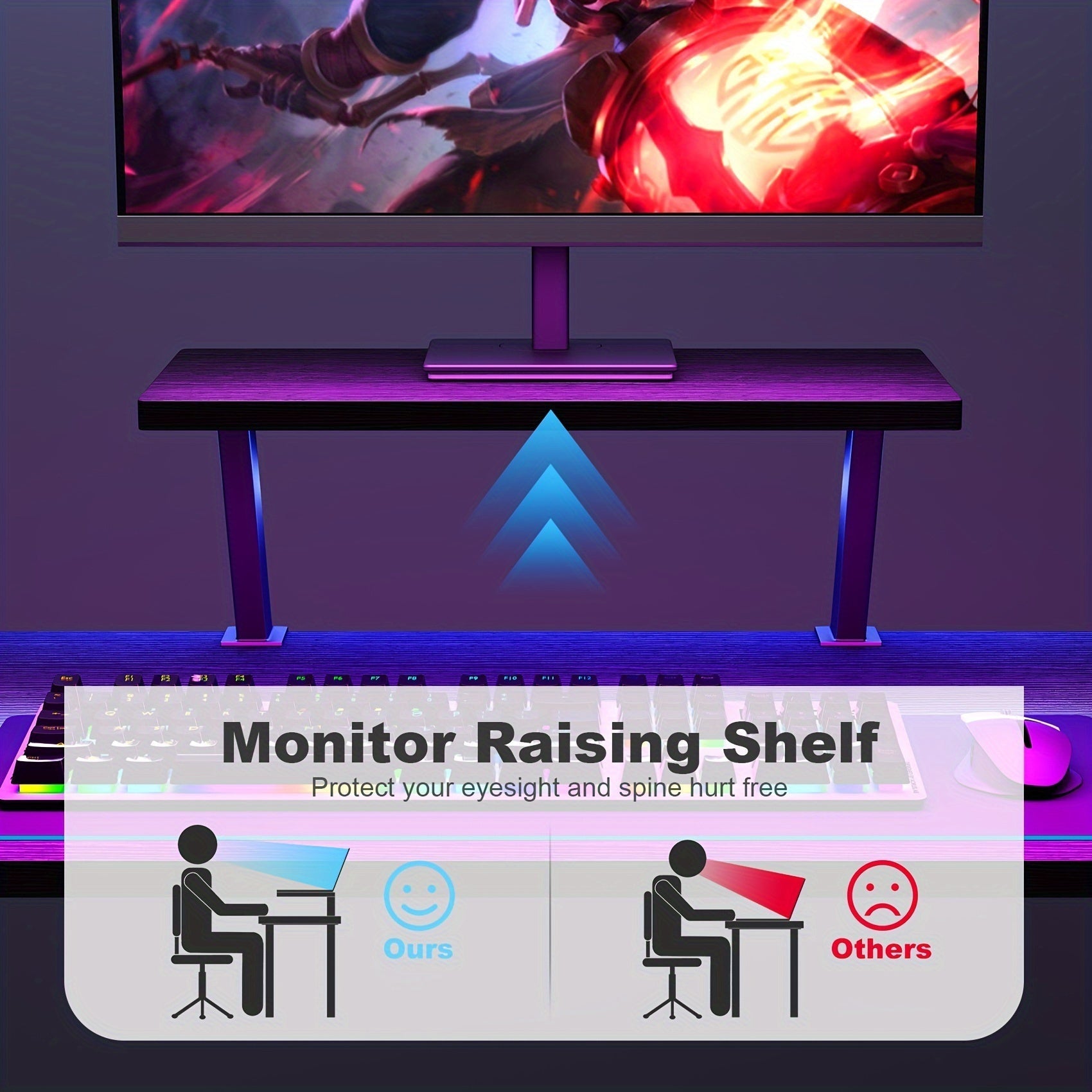 L Shaped Gaming Desk Corner Computer Desk, L Shaped Desk, Home Office Desks Writing Workstation With Large Monitor Stand, Easy To Assemble (Black, 51 Inch) - Home surplus Home surplus 19848